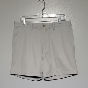 Land's End Mens Light Gray Traditional Fit 100% Cotton Shorts Sz 34 Preppy